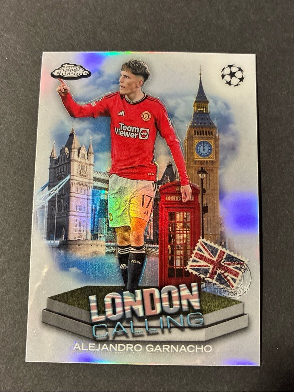 2023-24 Topps Chrome UEFA - London Calling #LC-9 Alejandro Garnacho Refractor